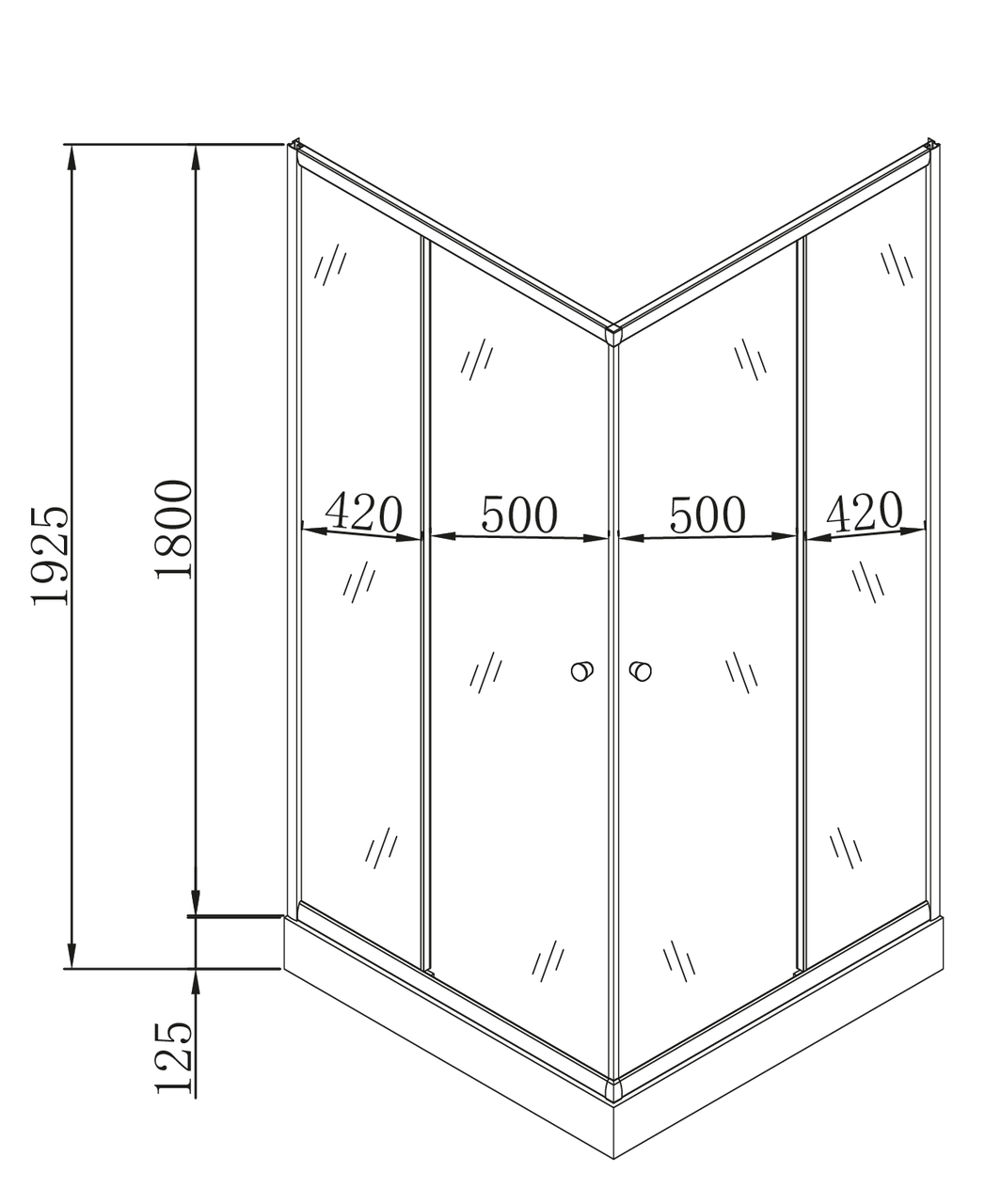 Душова кабіна з низьким піддоном Mixxus CUBIC SCT01-100x100x195-FB CHROME матове скло 4мм - Зображення 5