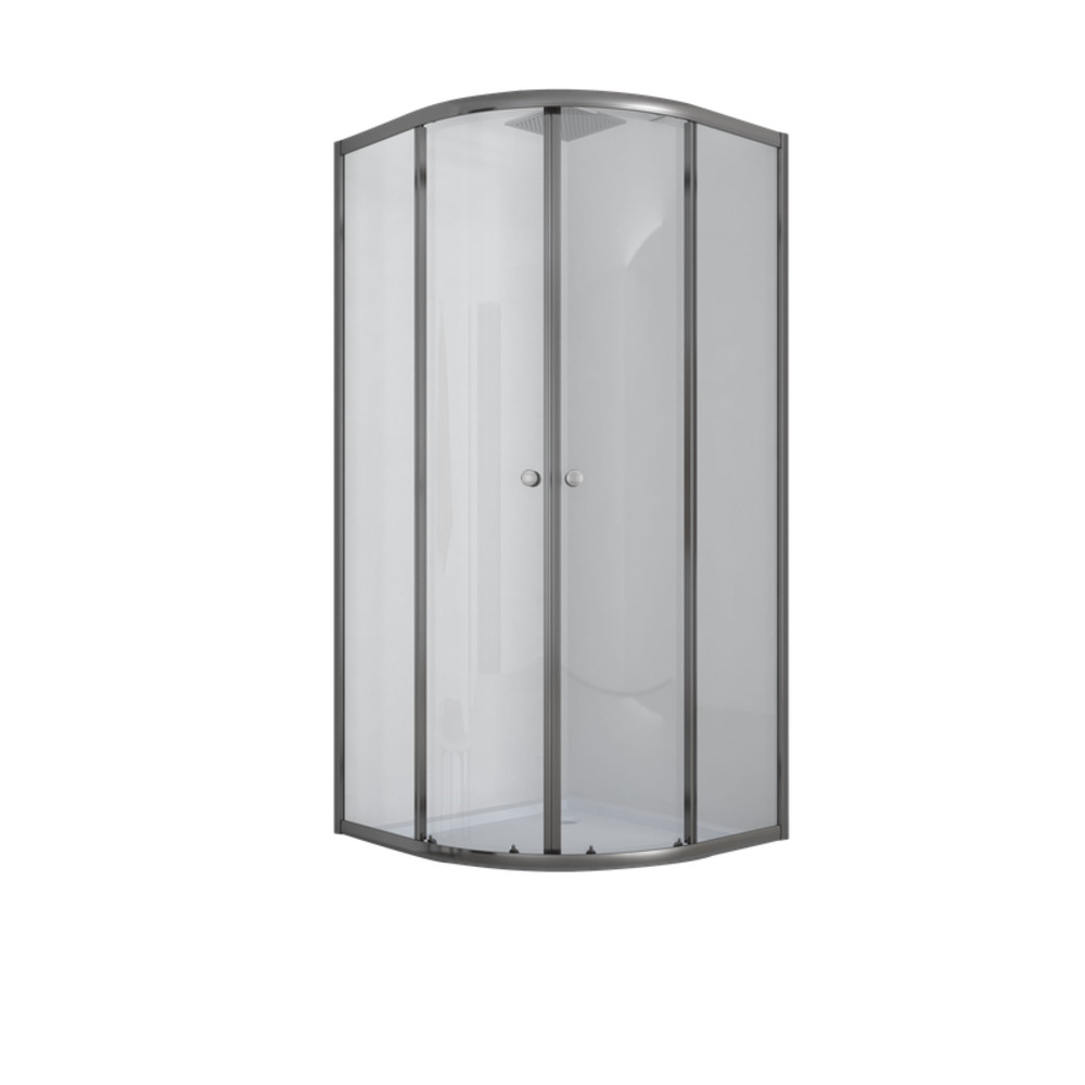 Душова кабіна без піддону Mixxus PLAIN SC01-90x90x185-TR GRAPHITE прозоре скло 4мм - Зображення 4