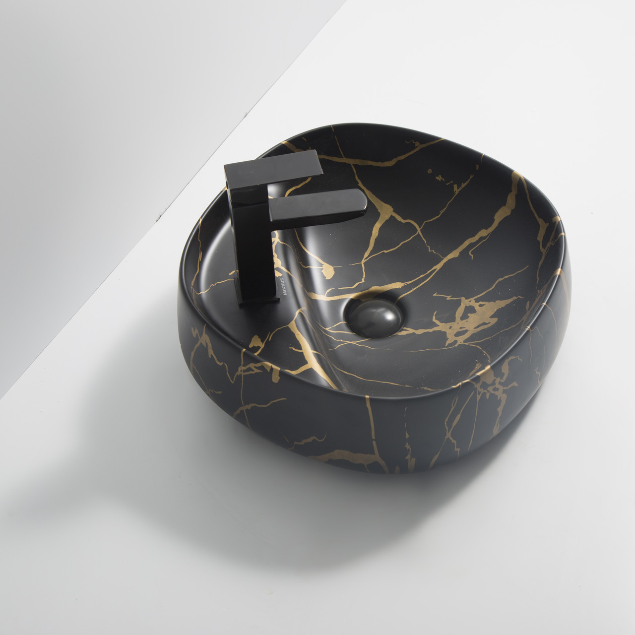 Раковина накладна MIXXUS PREMIUM WAVE-0201 MARBLE 430х430х150mm з отвором під змішувач - Зображення 4