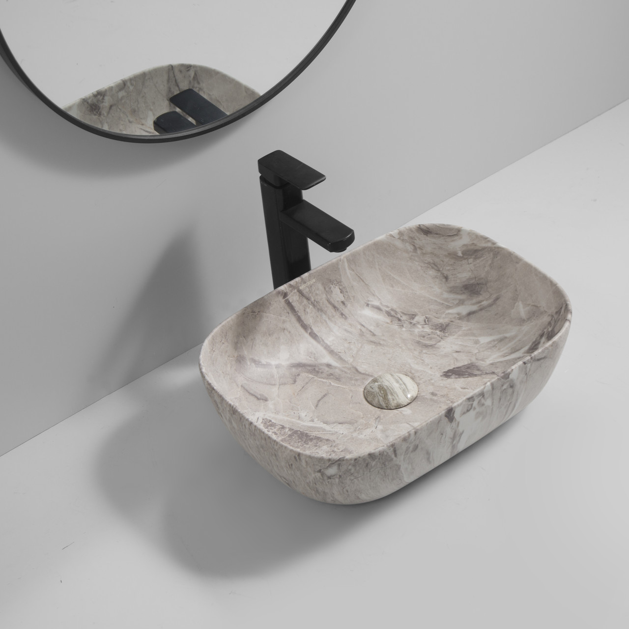 Раковина накладна MIXXUS PREMIUM DIVERSE-0113 MARBLE 455х325х135mm - Зображення 6