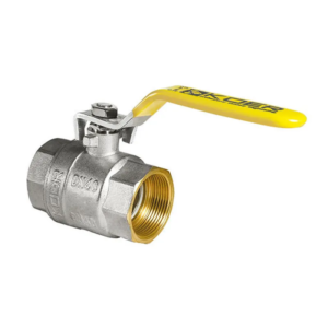 Кран кульовий KOER KR.214.G - 3/4" FF ГГВ YELLOW, ручка "важіль" жовта