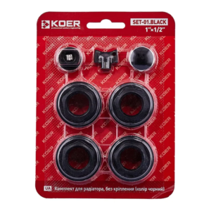 Комплект для радіатора KOER SET-01.Black 1/2" Без кріплення