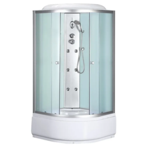 Бокс душовий з гідромасажем Mixxus STRONG SBH01-90x90x215-FB SATIN з високим піддоном