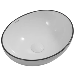 Раковина накладна MIXXUS PREMIUM ELLIPSE-0108 EDGE BLACK 400х330х145mm