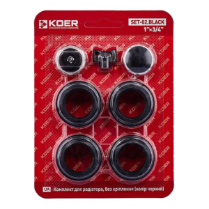 Комплект для радіатора KOER SET-02.Black 3/4" Без кріплення