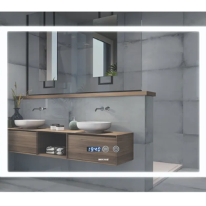 Дзеркало Mixxus STYLE MR03-80x60 з Led Touch, Anti-fog, димером, регулятором яскравості, годинником