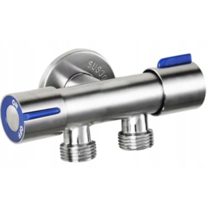 Кран для підключення сантехприладів Mixxus VAL-11-1/2x1/2x1/2 з нержавіючої сталі SUS304