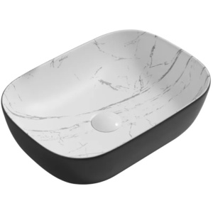 Раковина накладна MIXXUS PREMIUM DIVERSE-0112 MARBLE-BLACK 455х325х135mm