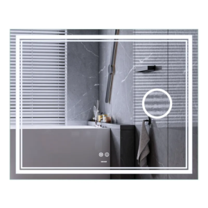 Дзеркало Mixxus Premium QUADRO MR20-100x80 з Led Touch, Anti-fog, димером, регулятором яскравості, лінзою