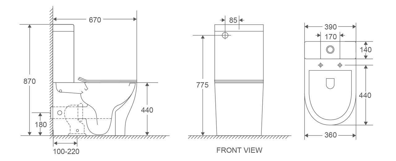 Унітаз-компакт Mixxus Premium WAVE-0403-R 675х395х870mm, система змиву RIMLESS - Зображення 2