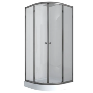 Душова кабіна з низьким піддоном Mixxus PLAIN SCT02-90x90x195-TR GRAPHITE прозоре скло 4мм