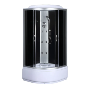 Бокс душовий з гідромасажем Mixxus STRONG SBH01-90x90x215-GR SATIN з високим піддоном