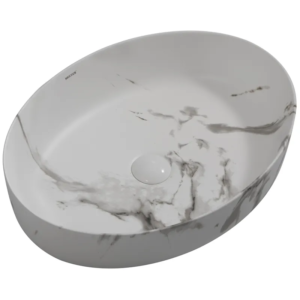 Раковина накладна MIXXUS PREMIUM ELLIPSE-0104 MARBLE 550х415х140mm