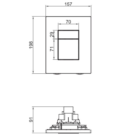 Панель змиву пластикова KOER KT-0607-05 157x198x3mm, кнопка квадратна - Зображення 4
