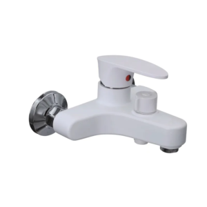 Змішувач для ванни Plamix CEZAR-009 EURO SET White, зі шлангом, лійкою та кронштейном