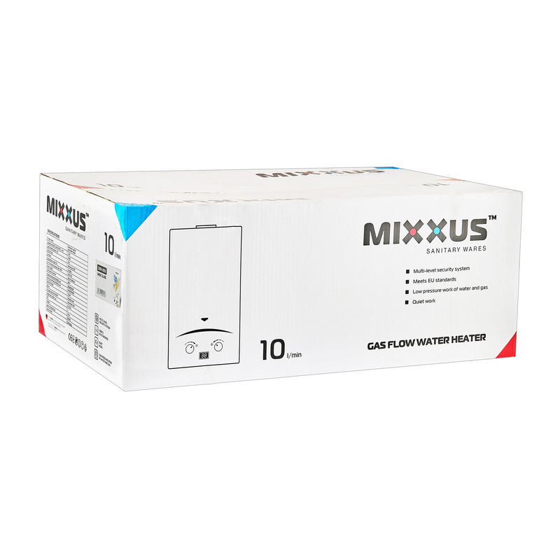 Газова колонка MIXXUS GWH-0610 BASIC GLASS димохідна 10 л/хв - Зображення 3
