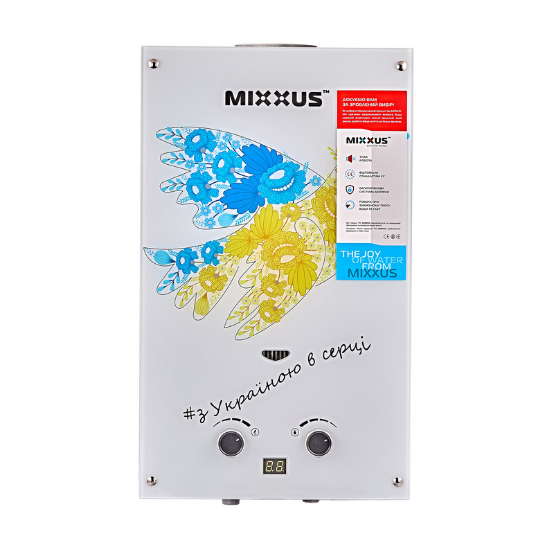 Газова колонка MIXXUS GWH-0610 BASIC GLASS димохідна 10 л/хв - Зображення 4