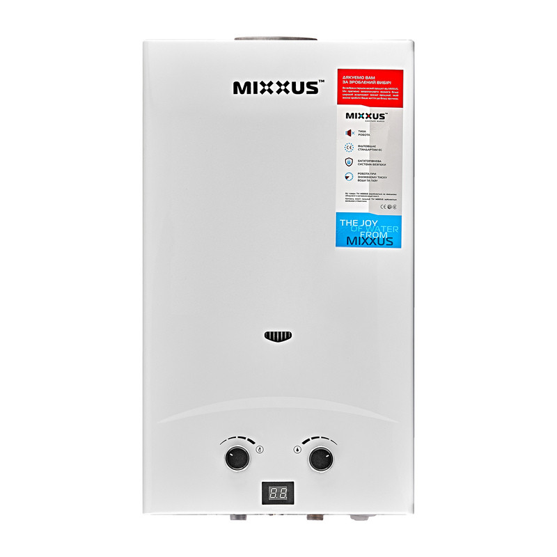Газова колонка Mixxus GWH-0112 BASIC WHITE димохідна 12 л/хв - Зображення 6