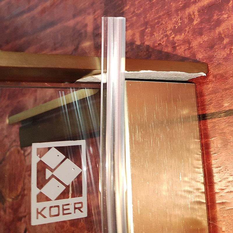 Душова перегородка KOER SR SP02-100x200-TR-12 Walk-In проз.скло Easy Clean 8мм, матове золото - Зображення 6