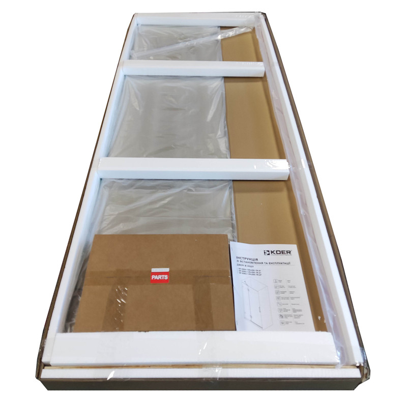 Двері в нішу KOER SR SD04-120x200-TR-07 прозоре скло Easy Clean 10мм, графіт - Зображення 2