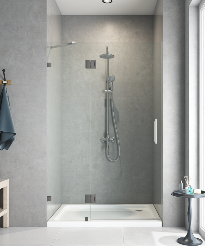 Двері в нішу KOER SR SD04-120x200-TR-07 прозоре скло Easy Clean 10мм, графіт - Зображення 7