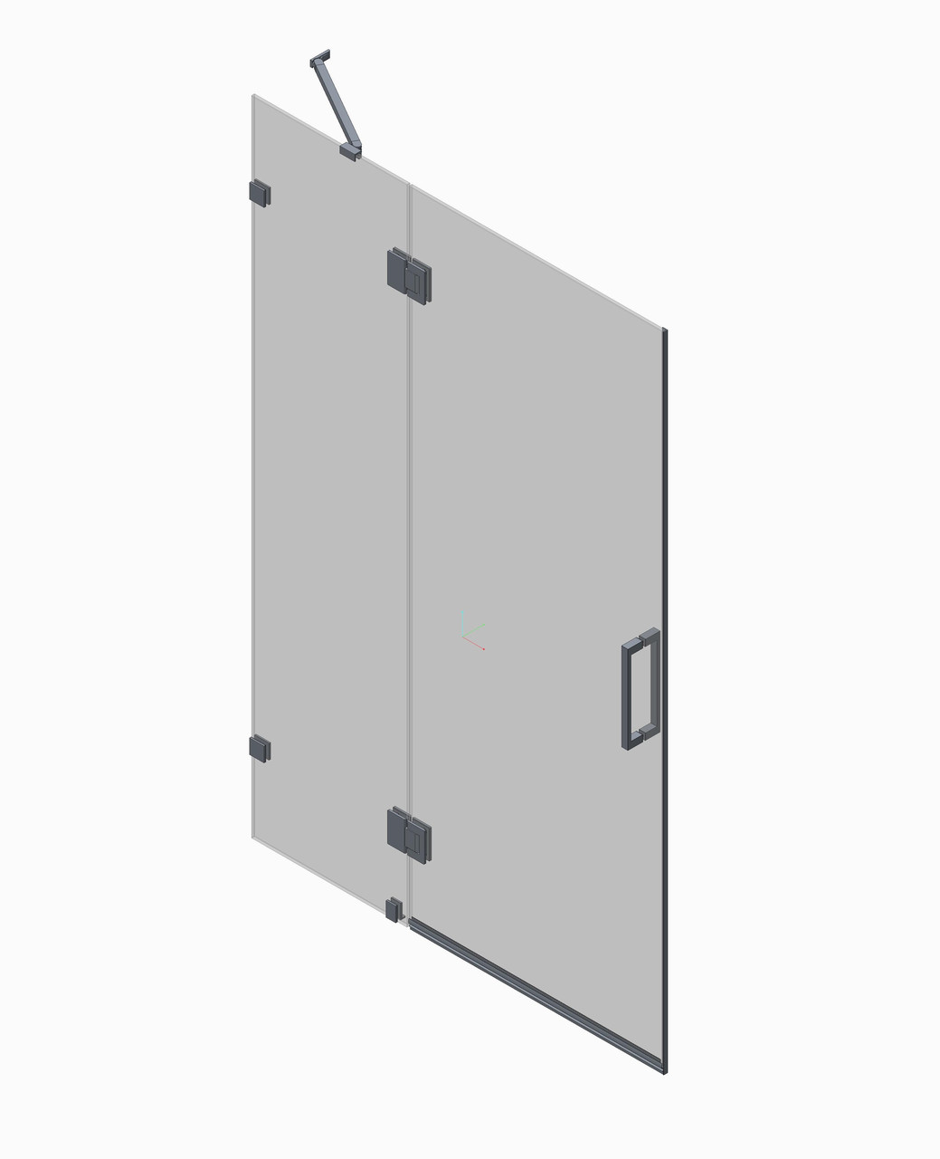 Двері в нішу KOER SR SD04-120x200-TR-07 прозоре скло Easy Clean 10мм, графіт - Зображення 8