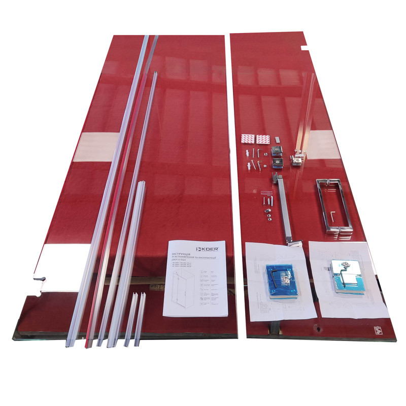 Двері в нішу KOER SR SD04-120x200-TR-01 прозоре скло Easy Clean 10мм, хром - Зображення 9