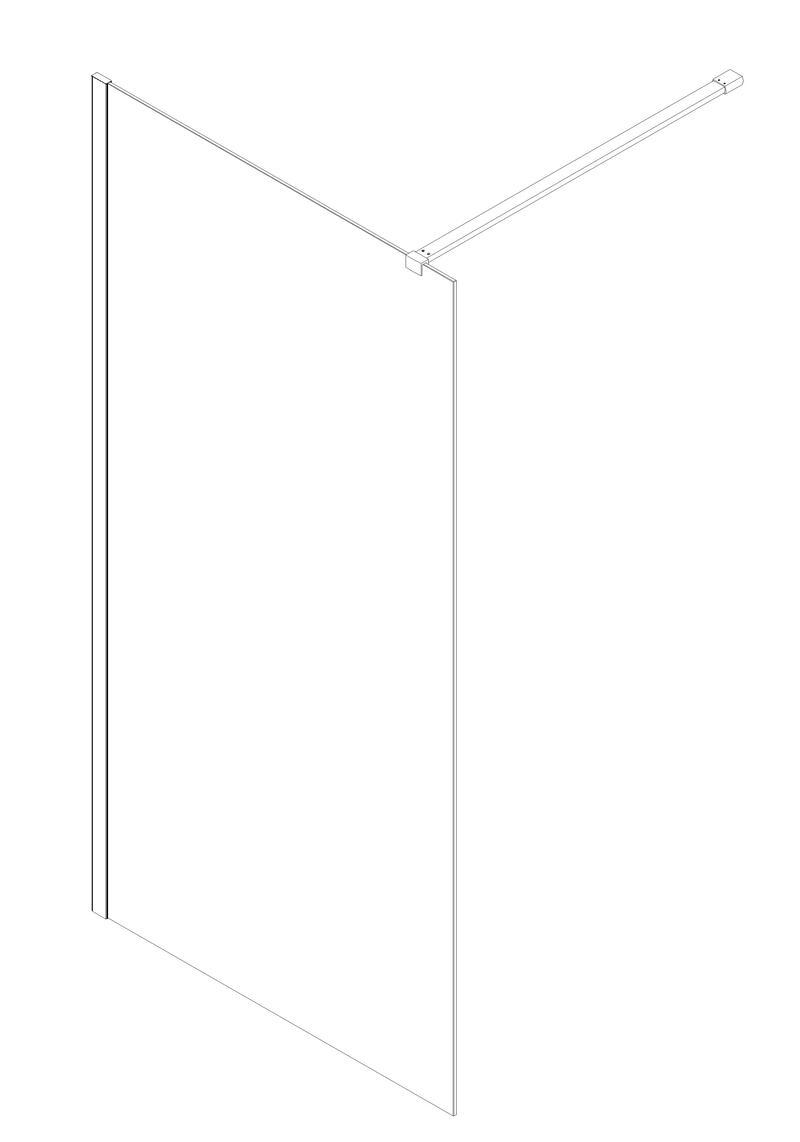 Душова перегородка KOER SR SP01-90x200-TR-01 Walk-In прозоре скло Easy Clean 8мм, хром - Зображення 6