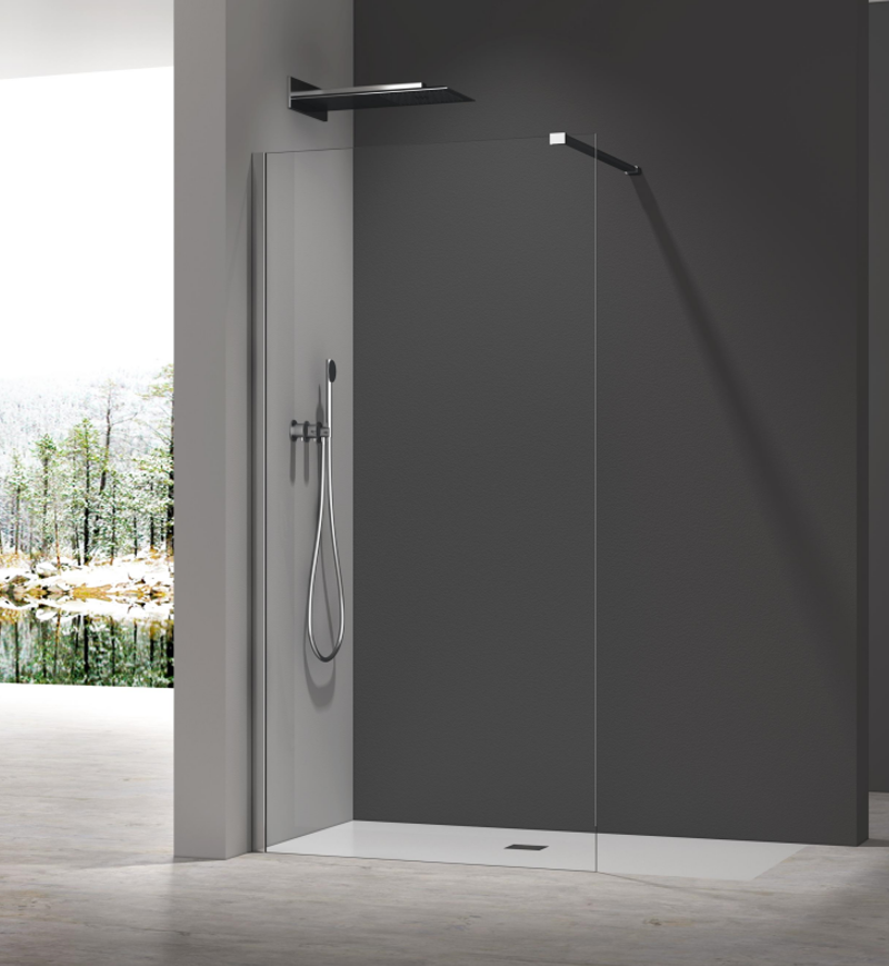 Душова перегородка KOER SR SP01-90x200-TR-01 Walk-In прозоре скло Easy Clean 8мм, хром - Зображення 2