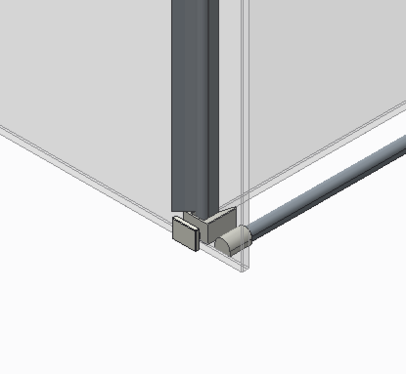 Бічна стінка до кабіни KOER SR SW01-90x200-TR-07 прозоре скло Easy Clean 8мм, графіт - Зображення 3