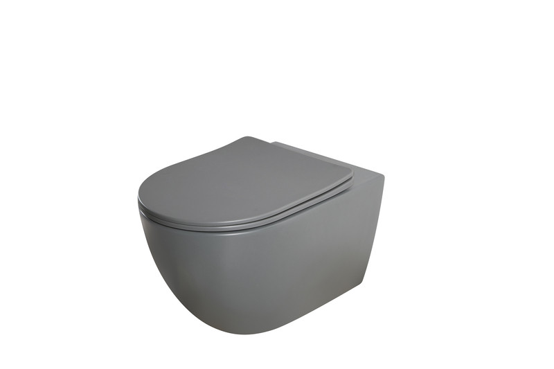 Унітаз підвісний Mixxus Premium ELLIPSE-0309-T1 GRAY 530x360x350mm система змиву TORNADO 1.0 - Зображення 8