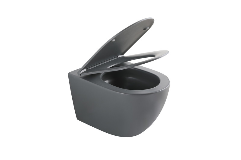 Унітаз підвісний Mixxus Premium ELLIPSE-0308-T3 GRAY 490x360x360mm система змиву TORNADO 3.0 - Зображення 6
