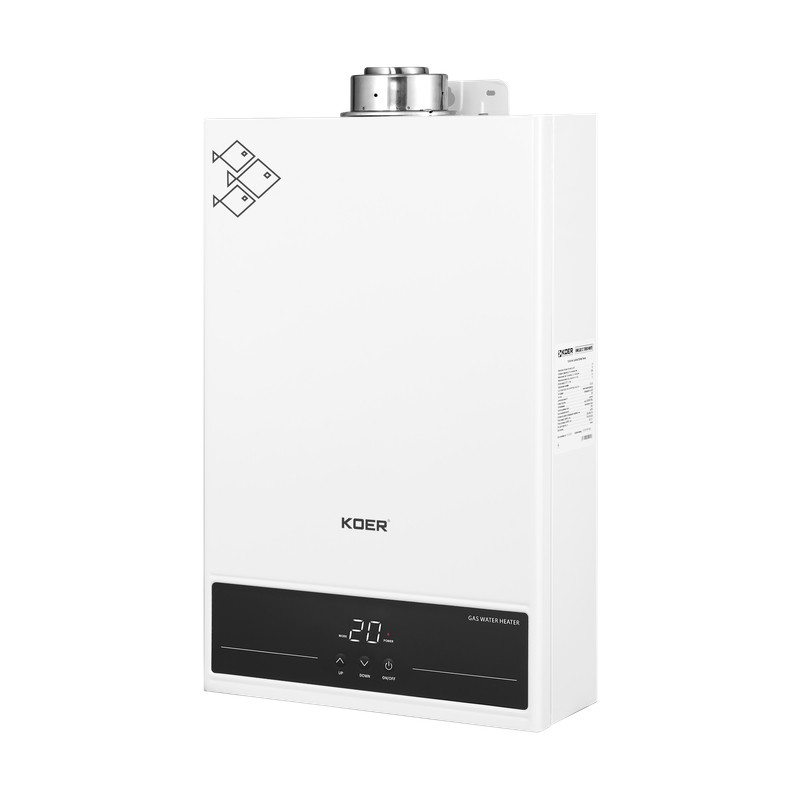 Газова колонка KOER KWH.G0312 TURBO WHITE турбована 12 л/хв, колір білий - Зображення 3