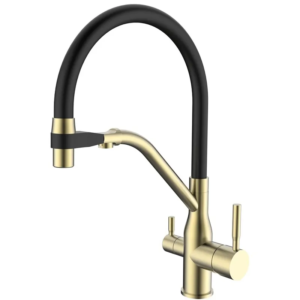 Змішувач для кухні MixxusPremium Gravity 021 BRUSHED GOLD REFL.BLACK