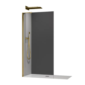 Душова перегородка KOER SR SP02-100x200-TR-12 Walk-In проз.скло Easy Clean 8мм, матове золото