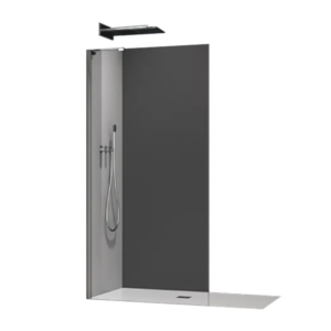 Душова перегородка KOER SR SP02-100x200-TR-07 Walk-In прозоре скло Easy Clean 8мм, графіт