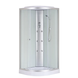 Бокс душовий з гідромасажем Mixxus STRONG SBH02-90x90x215-FB SATIN низький піддон