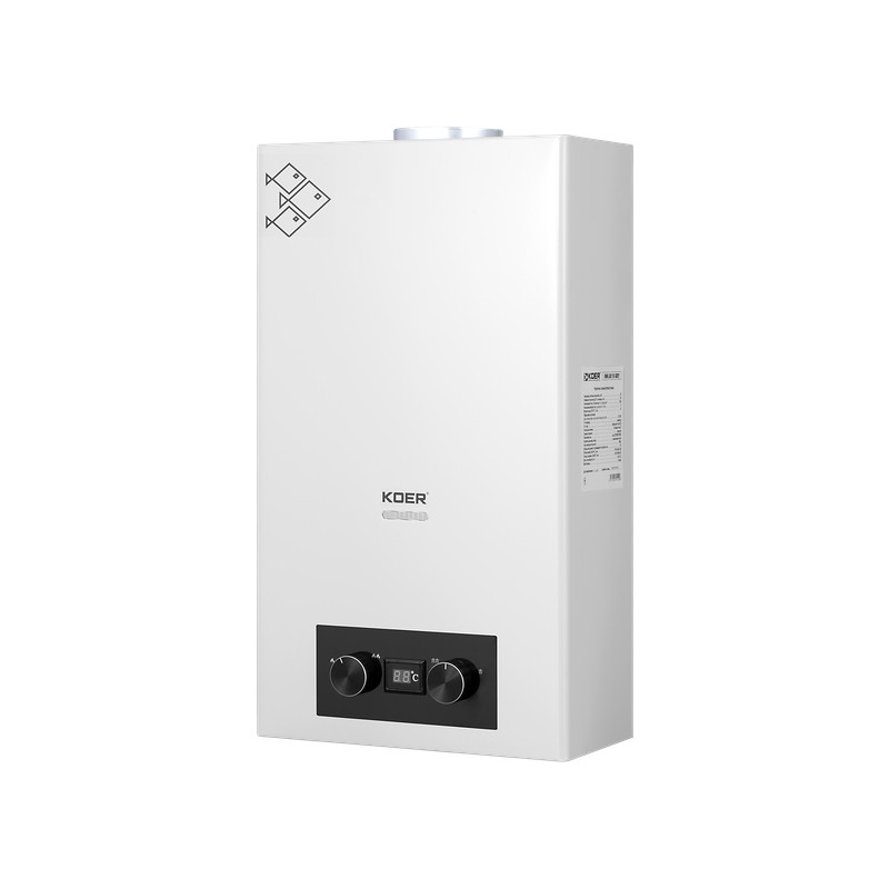 Газова колонка KOER KWH.G0110 WHITE димохідна 10 л/хв, колір білий - Зображення 2