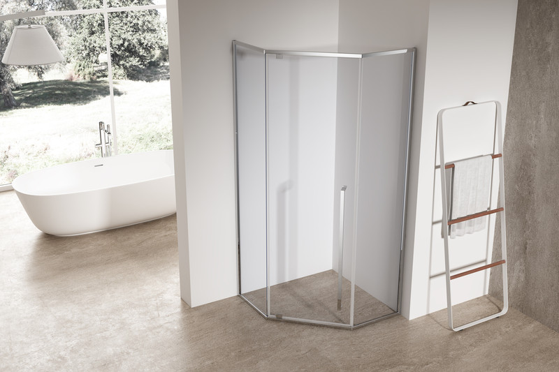Душова кабіна без піддону KOER SR SC06-100x100x200-TR-01 прозоре скло Easy Clean 8мм, хром - Зображення 2