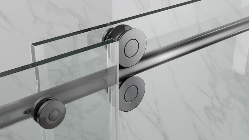 Двері в нішу KOER SR SD06-140x220-TR-07 прозоре скло Easy Clean 8мм, графіт - Зображення 7