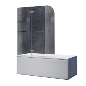 Шторки скляні на ванну KOER SR BS05-90x140-TR-01 прозоре скло Easy Clean 6мм, хром