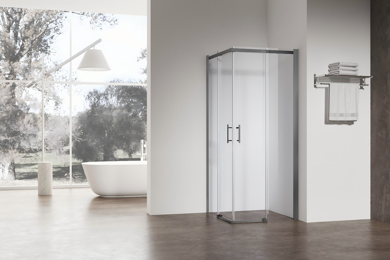 Душова кабіна без піддону KOER SR SC03-90x90x200-TR-07 прозоре скло Easy Clean 6мм, графіт - Зображення 4