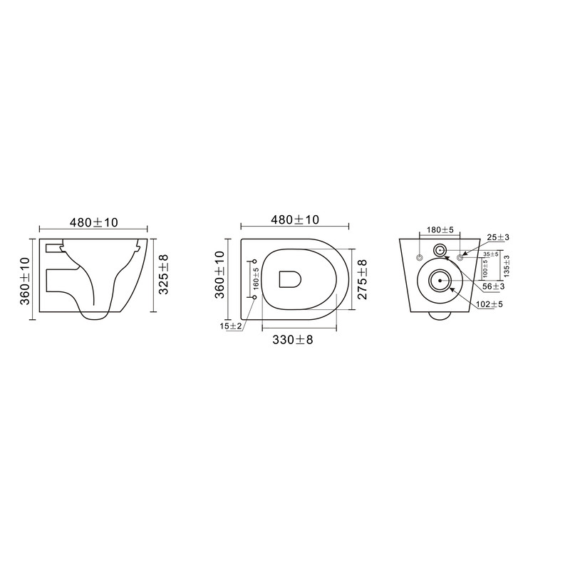 Унітаз підвісний Mixxus Premium BEVEL-0304-T1, чорна 480×360×360 мм система змиву TORNADO 1.0 - Зображення 3