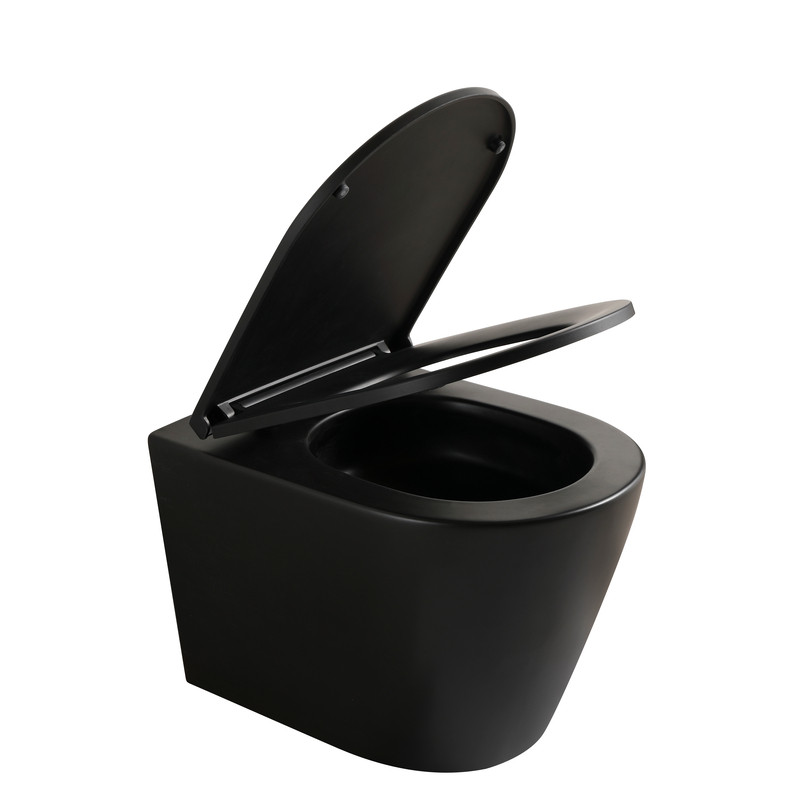Унітаз підвісний Mixxus Premium BEVEL-0304-T1, чорна 480×360×360 мм система змиву TORNADO 1.0 - Зображення 5