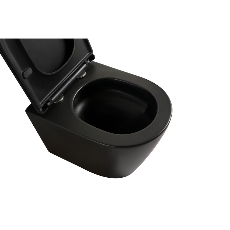 Унітаз підвісний Mixxus Premium BEVEL-0304-T1, чорна 480×360×360 мм система змиву TORNADO 1.0 - Зображення 6