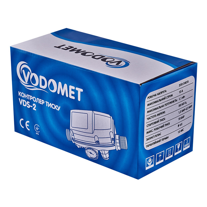 Контролер тиску Vodomet VDS-2 електронний для насоса 1,1кВт, 1" - Зображення 3