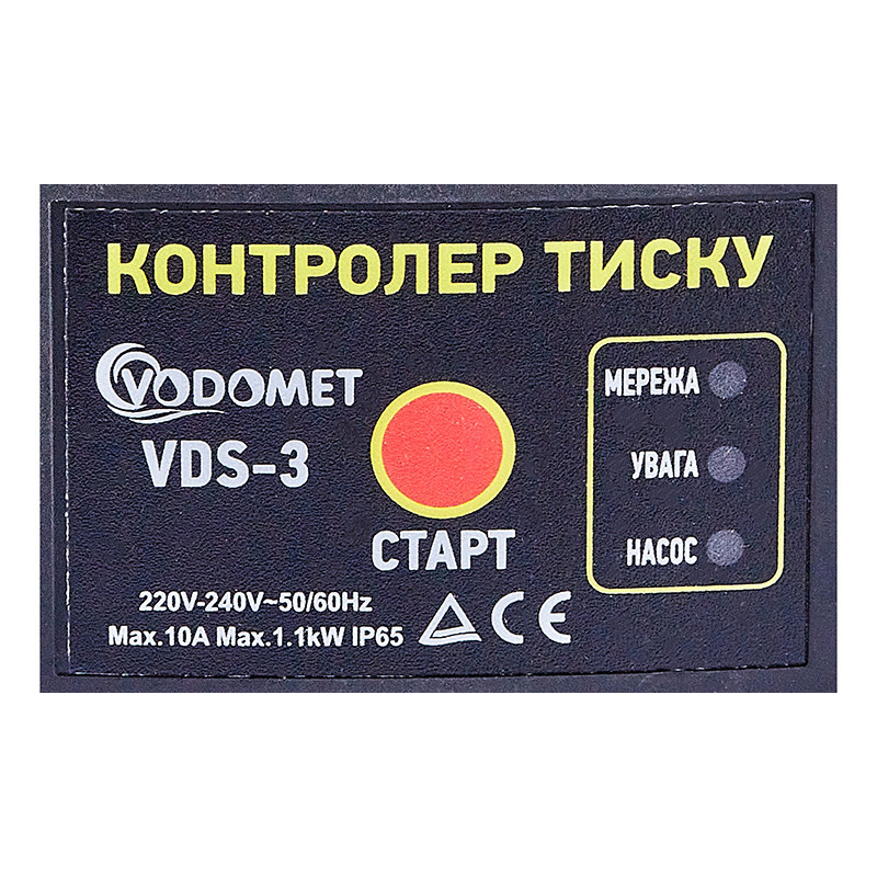 Контролер тиску Vodomet VDS-3 електронний для насоса до 1,1кВт, кутовий 1", з кабелем - Зображення 2