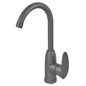 Змішувач для кухні Plamix CEZAR-011-B SET Graphite з підведенням