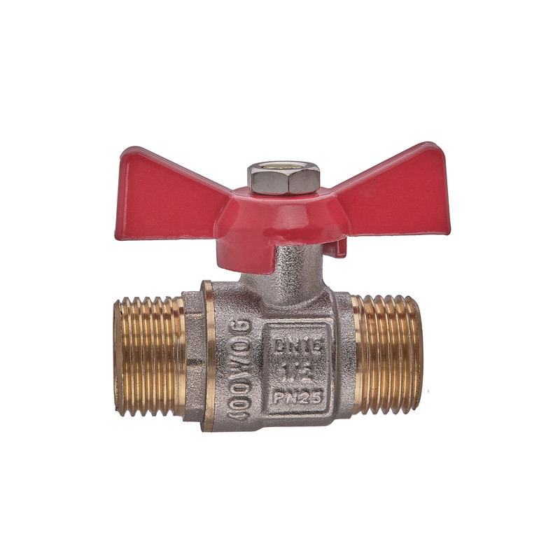 Кран кульовий ШШМ, ручка "метелик" червона Waterpro WP608-15MMW - 1/2" MMW - Зображення 2