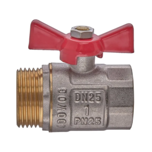 Кран кульовий ГШМ, ручка "метелик" червона Waterpro WP607-25FMW - 1" FMW